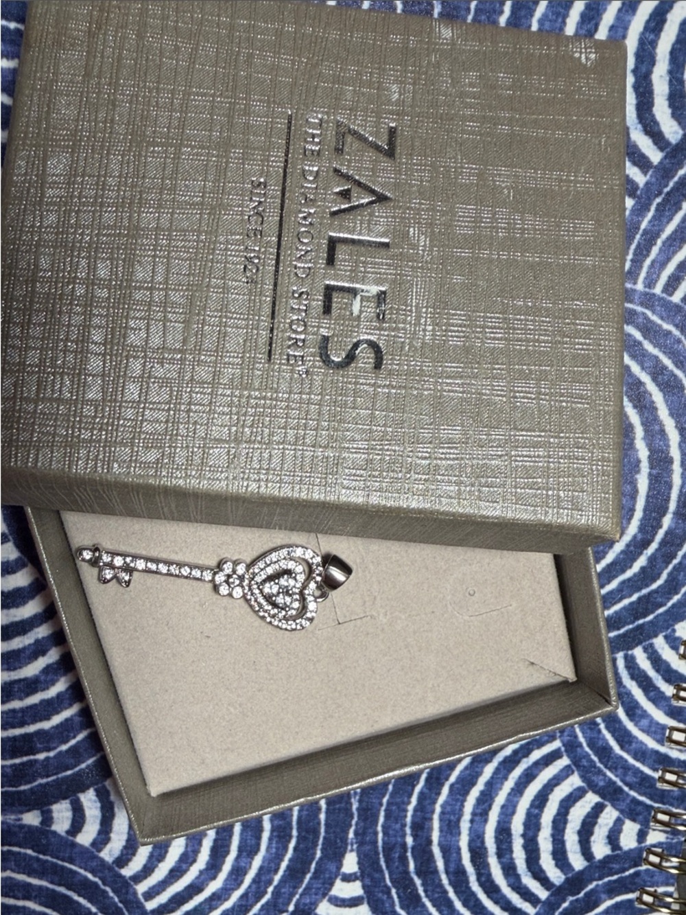 White Sapphire Heart-Top Key Pendant in Sterling Silver Necklace